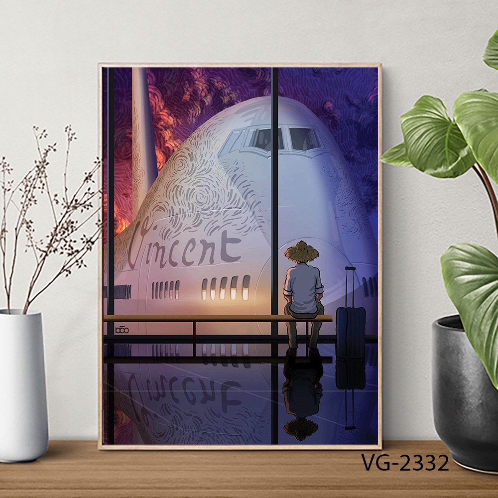 Tranh canvas treo tường chủ đề tranh Vangogh đặc sắc dùng đecor nhà cửa (kích thước 20x30)