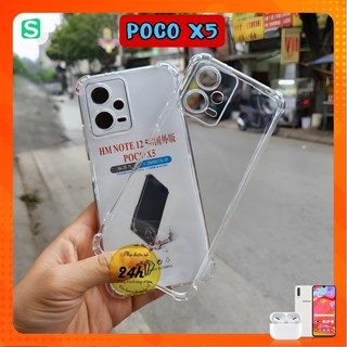 Ốp Lưng Xiaomi POCO X5 dẻo Trong Suốt Chống Sốc 4 Góc có gờ bảo vệ camera