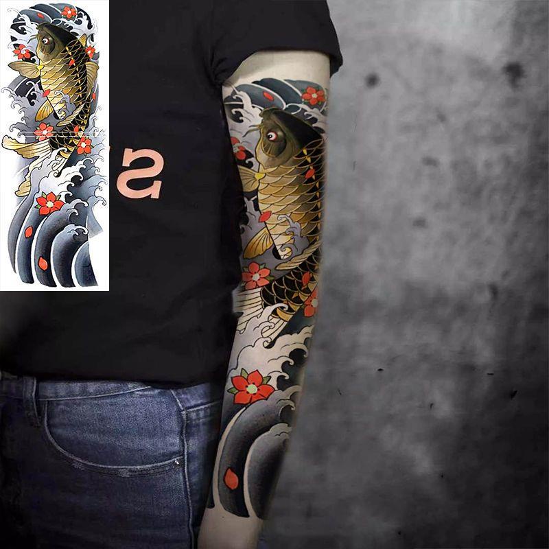 ☽ HOT- Hình Xăm Chống Thấm Nước Dán Prajna Geisha Nam Nữ Chân Thực Và Bền Màu Hoa Lớn Cánh Tay Full Cánh Tay