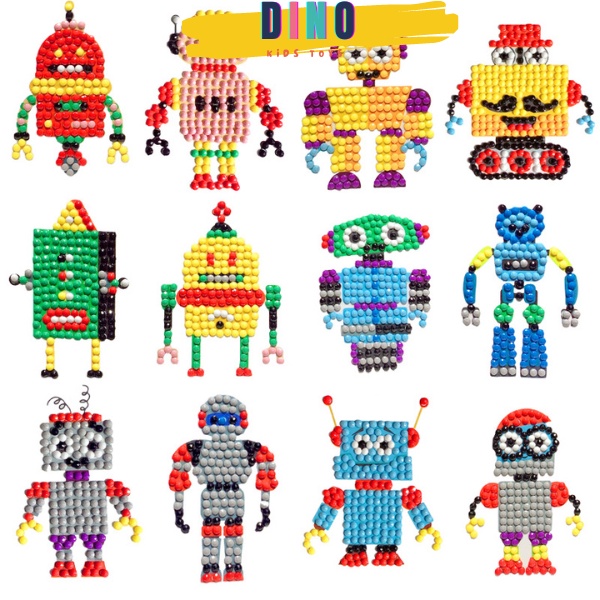 Tranh Đính Đá Cho Bé Trai - Siêu Nhân Rô Bốt Xe