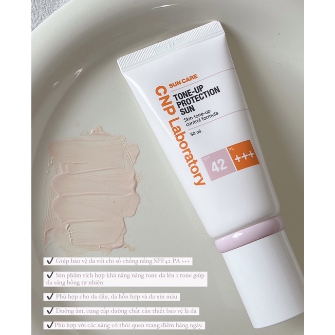 Kem chống nắng CNP TONE UP PROTECTION SUN SPF 42 PA +++