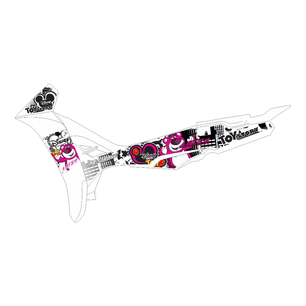 Tem gấu dán xe sirius 3 lớp chống phai màu