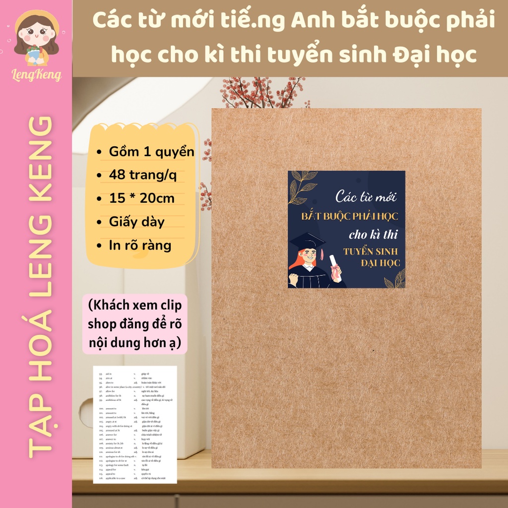 🍭 Các từ mới tiế.ng Anh bắt buộc phải họ.c cho kì thi tuyển sinh ĐHọc - Vở luyện tiế.ng Anh