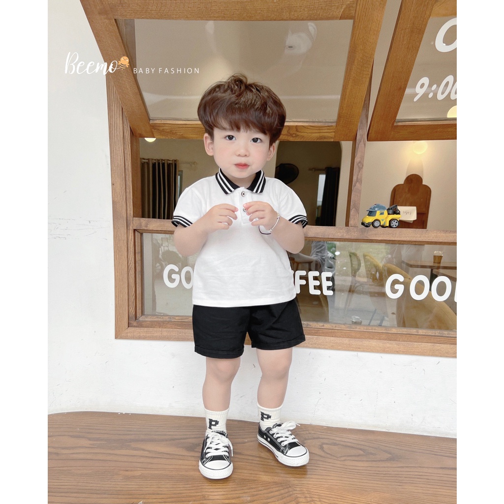 Set bộ quần áo polo cộc tay Beemo in hình Batman chất liệu cotton cá sấu mặc đi học đi chơi cho bé từ 1 - 7 tuổi 22109B