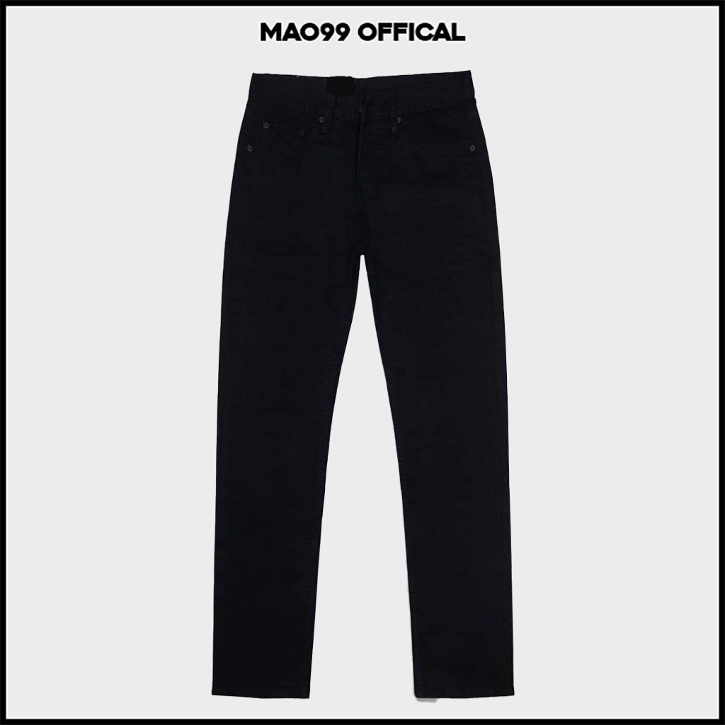 Quần jean nam ĐEN TRƠN Mao99, chất bò cao cấp co dãn 4 chiều  form dáng Slimfit phong cách đường phố