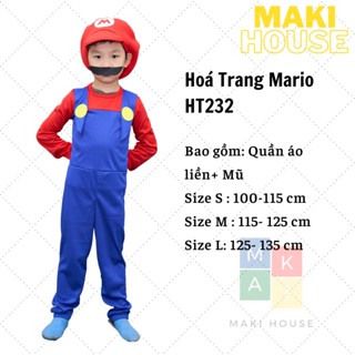  Quần áo trẻ em hoạt hình halloween độc lạ hoá trang Maki Mario cho bé trai.HT232 