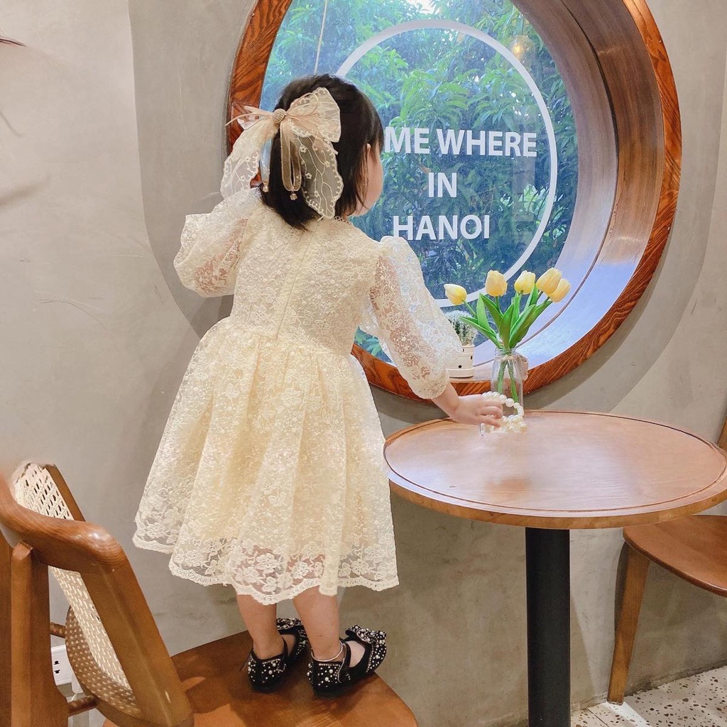 Váy ren đầm công chúa 2 lớp cho bé gái 10-26kg HolaBaby mặc đi chơi đi học siêu xinh V159