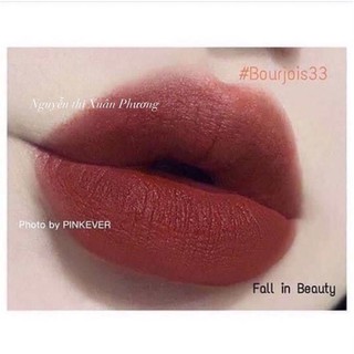 Son Bourjois velvet 33, BJ 33 đỏ nâu đất