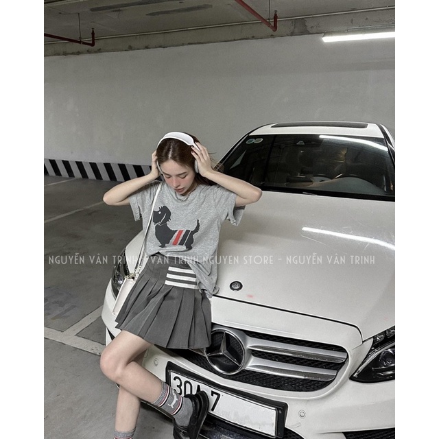 Sét áo phông in + chân váy ly loại 1 Mã KH46