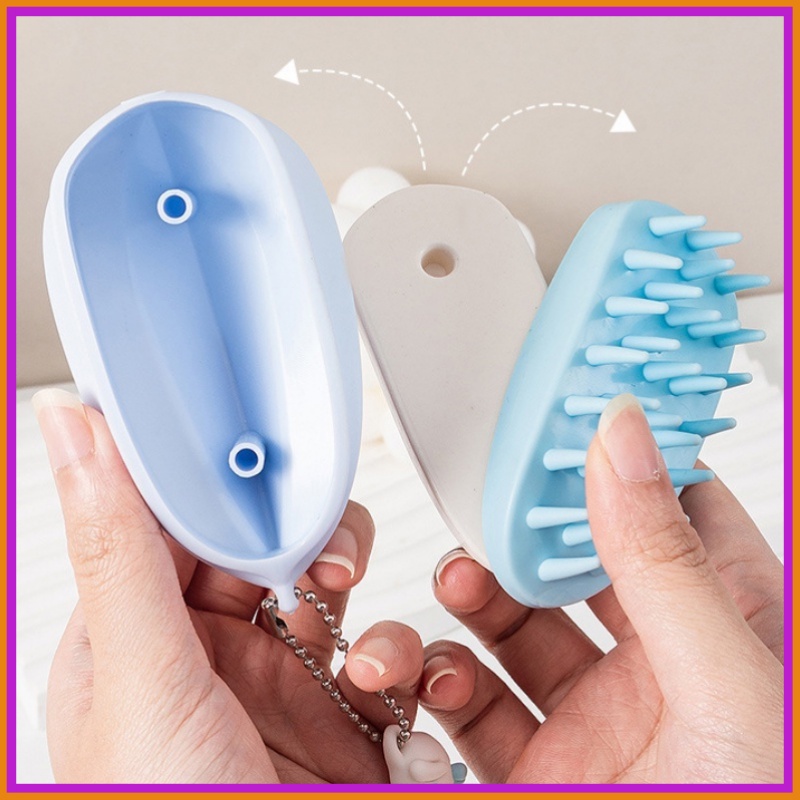 Lược Silicone Mát Xa Da Đầu Khô Và Ướt Thoải Mái Phong Cách Nhật Bản