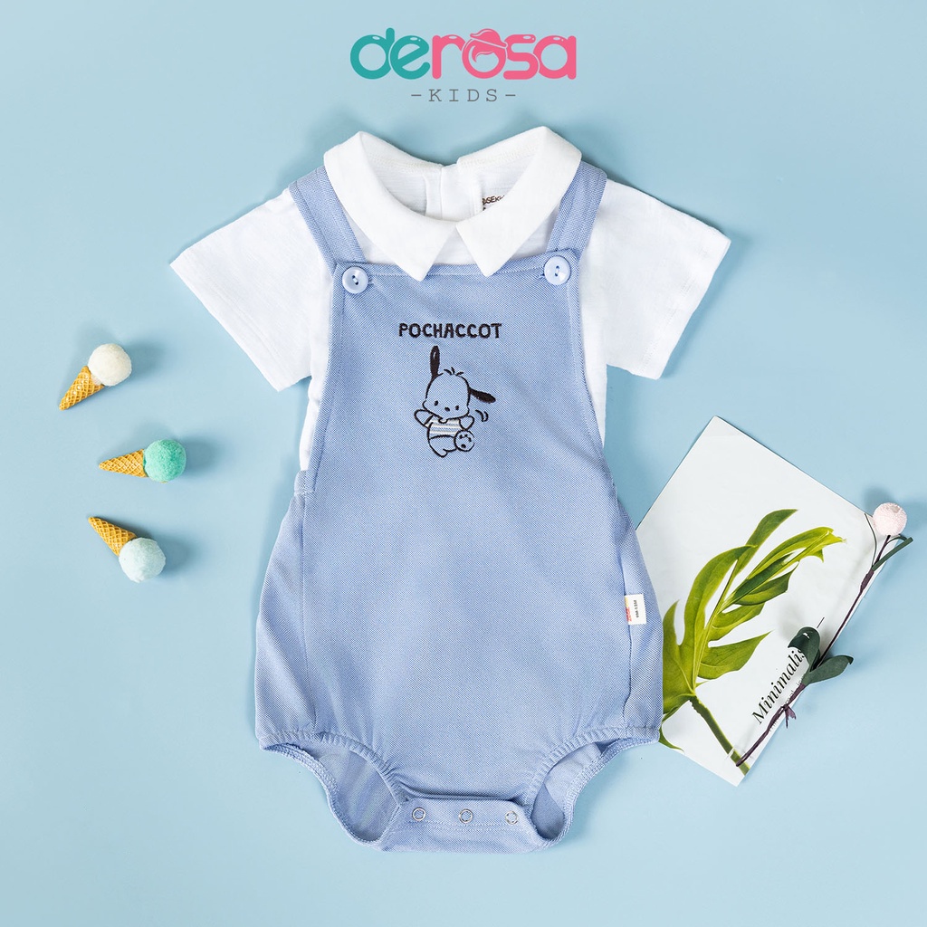 Bộ Bodysuit cho bé, body yếm DEROSA KIDS cho bé trai bé trai từ 3-18 tháng ZSB23-054Y