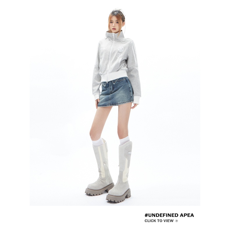 Chân Váy Denim Ngắn Lưng Cao Phong Cách Hong Kong Cổ Điển Thời Trang Xuân Hè Hàng Mới 2023 Dành Cho Bạn Nữ