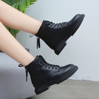 Bốt Dây Buộc Boot Chiến Binh Khoá Cạnh Hàn Quốc Cao Cổ Đế Răng Cưa Chiến Binh (Fullbox- Sẵn Hàng)