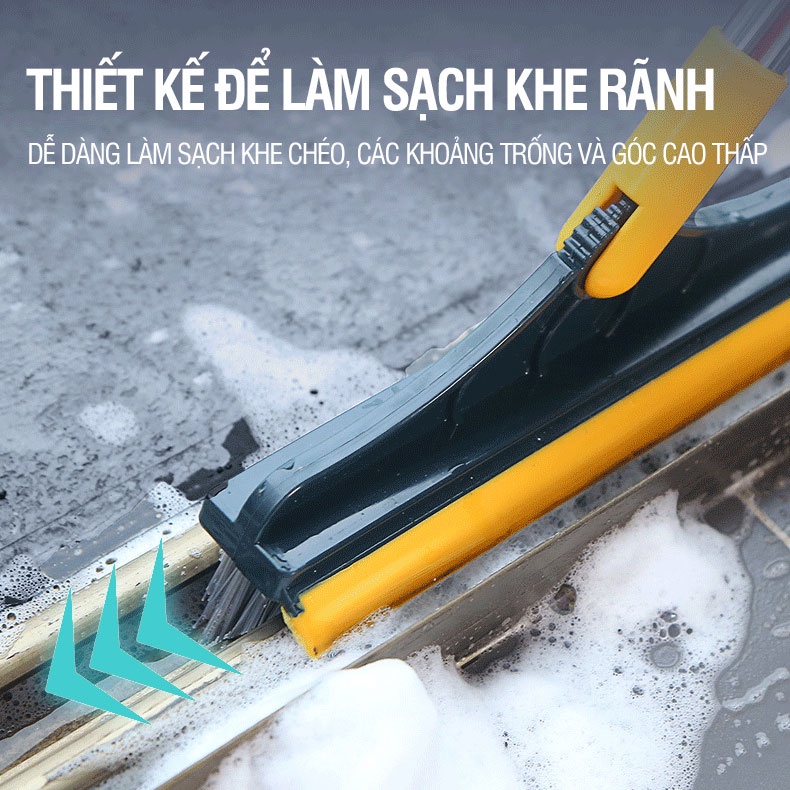 aCây chà sàn nhà tắm Kitimop-Z4 chổi cọ sàn và gạt nước đa năng 2 trong 1, cọ sạch khe hẹp và góc tường