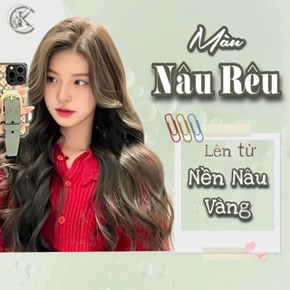 Thuốc nhuộm tóc nâu rêu | lên từ nền tóc nâu 100g - thuốc nhuộm tóc khanh.color