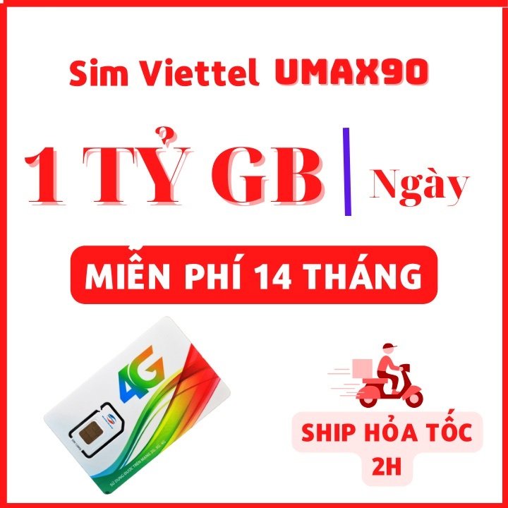 Sim Điện Thoại Sim 4G Sim Viettel 12UMAX90 tốc độ cao vút sim chuẩn 4G