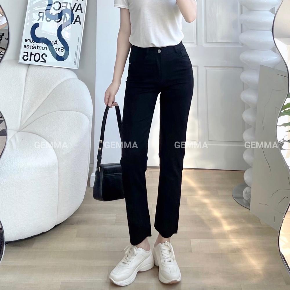 Quần bò jean ống đứng nữ co giãn 4 chiều loe suông rộng xuông jeans cạp cao Hottrend 2022 | BigBuy360 - bigbuy360.vn