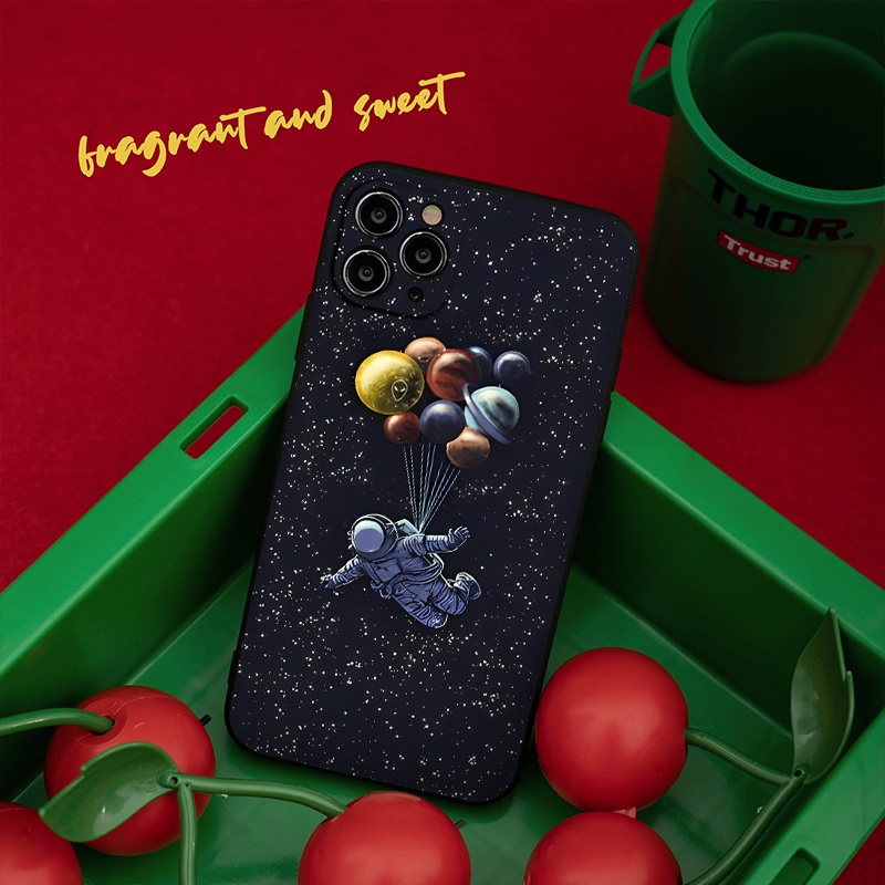 Ốp Điện Thoại Mềm Phi hành gia bay giữa ngân hà đẹp Cho iPhone 14 13 12 11 Pro Max Xs Max Xr X 7 8 6 6s Plus e5191