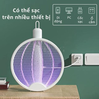Vợt muỗi gấp gọn thông minh / kiêm đèn bắt muỗi tự động gấp gọn 2 trong 1