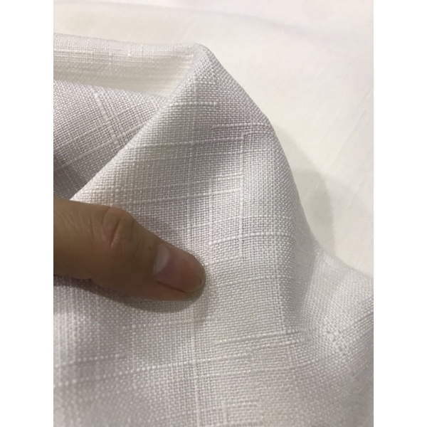 Vải Linen Gân màu trắng kem dày mềm đẹp sang (khổ 1m5)may Quần ,đầm váy vest,áo Blazer thời trang
