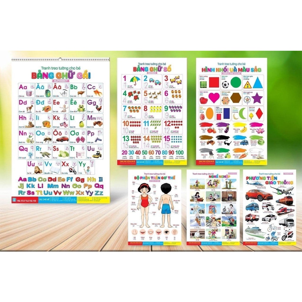 BỘ TRANH TREO TƯỜNG CHO BÉ 14 CHỦ ĐỀ