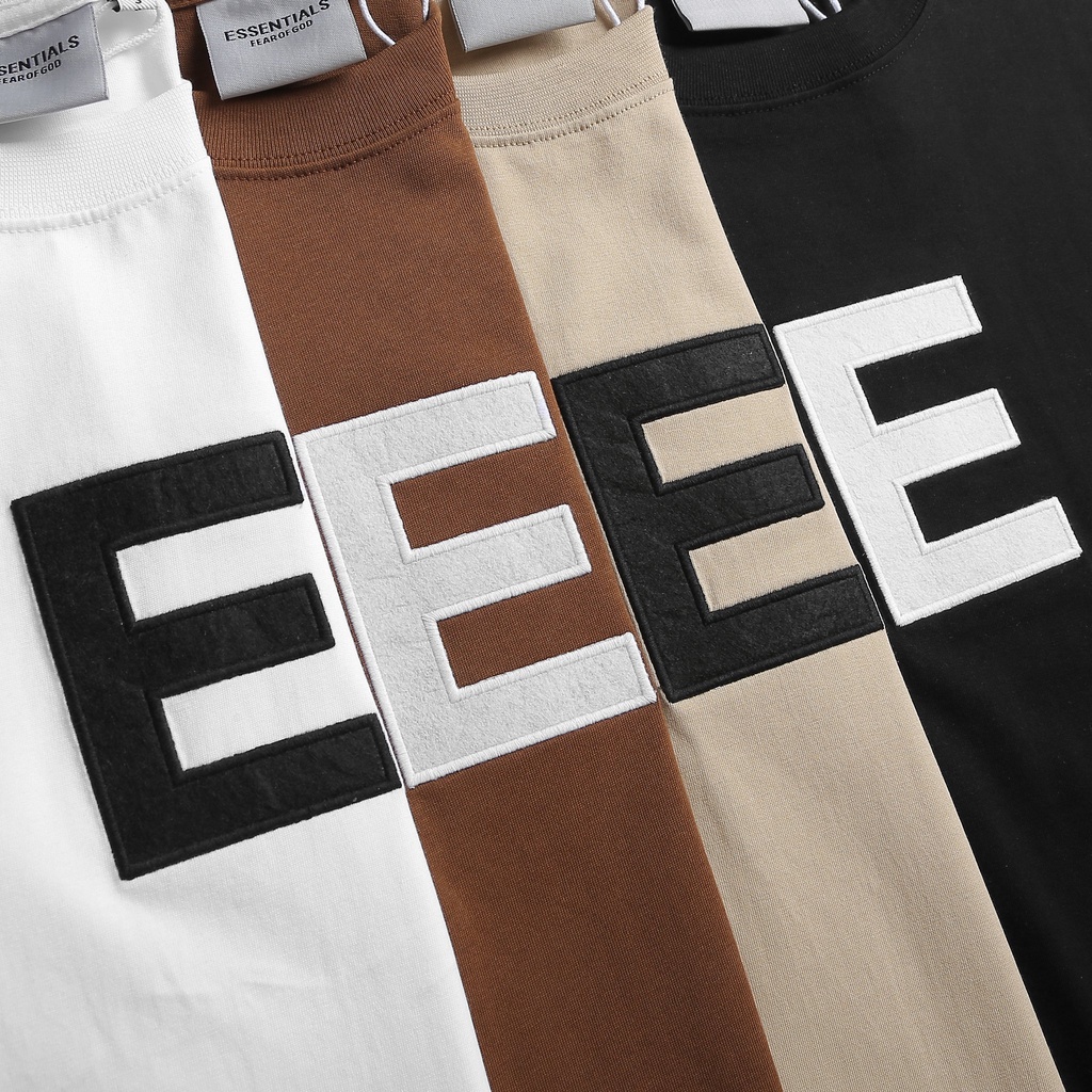 Áo thun nam nữ Unisex Essential form rộng tay lỡ cotton 2 chiều logo thêu - 3 màu