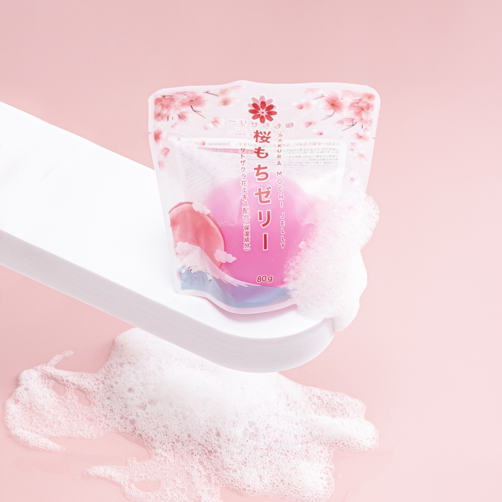 Bóng rửa mặt Sakura Mochi Jelly PA gaden giúp làm sạch da, loại bỏ bụi bẩn