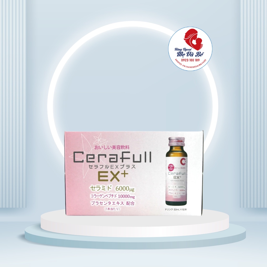 Nước uống Collagen Cerafull EX Plus ĐẬM ĐẶC chứa 10.000mg collagen và 6000ug ceramide giúp đẹp da Nhật Bản