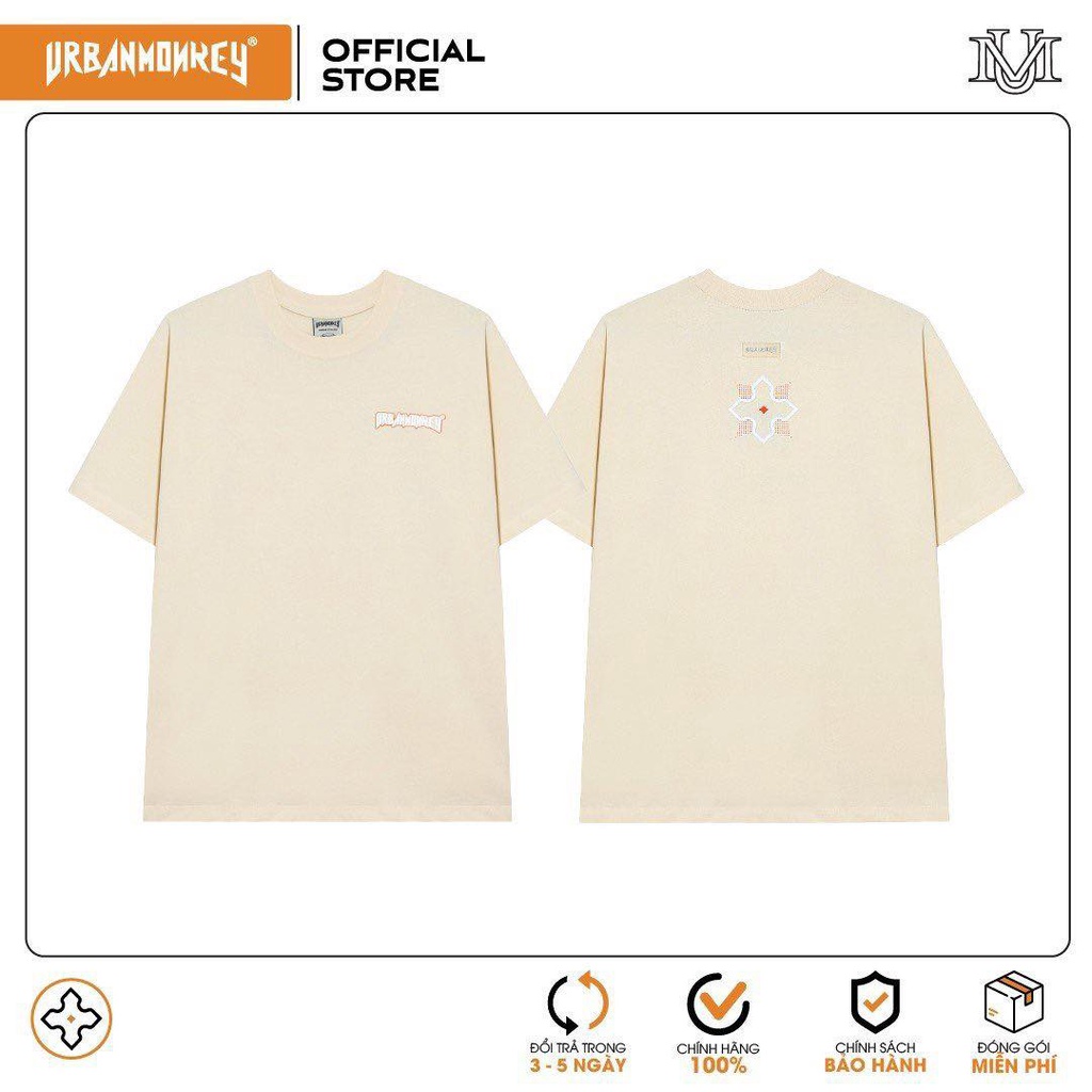 Áo thun URBAN MONKEY BASIC PRINT CREAM 100% Cotton