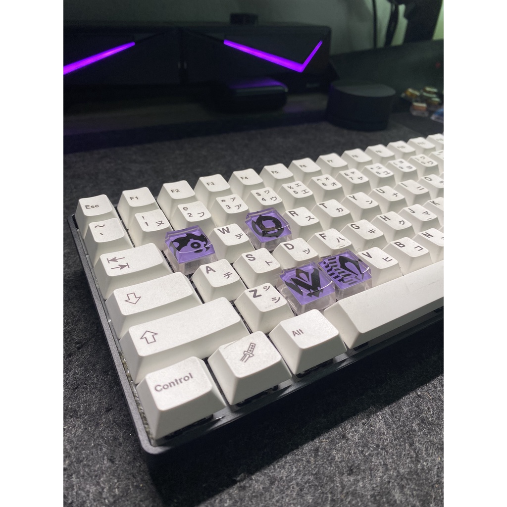 Keycaps VALORANT v1 + tặng Keycaps Puller dành cho bàn phím cơ chất liệu resin trong suốt Không dây