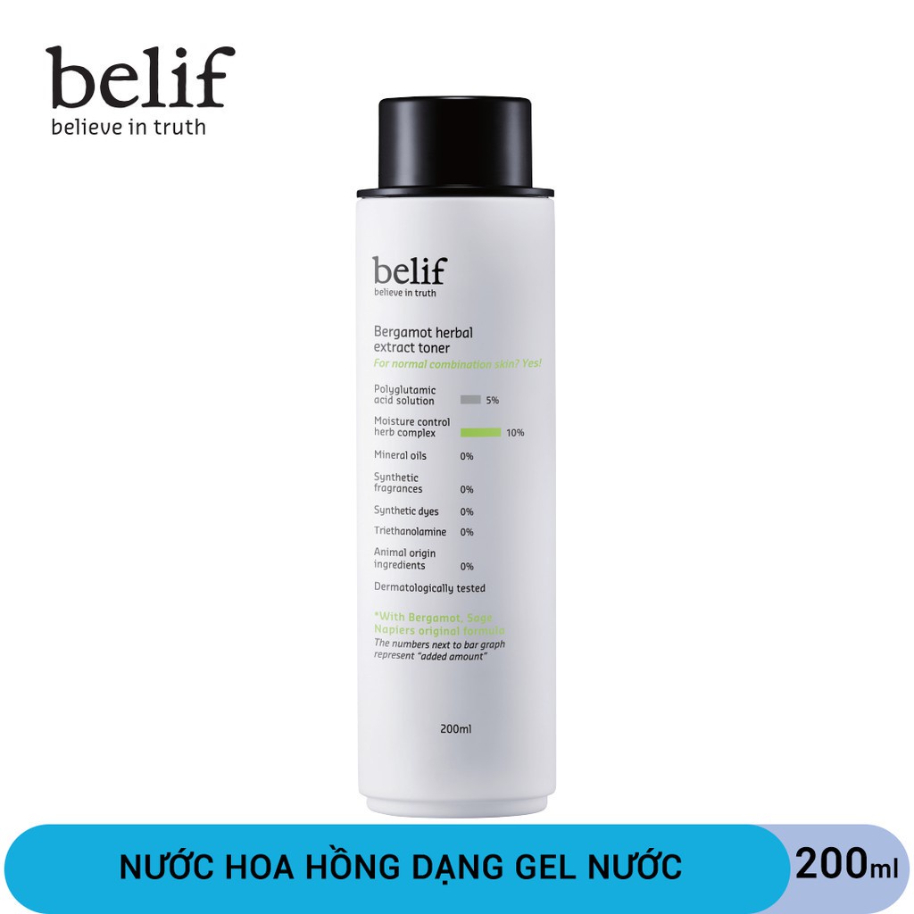 [HB Gift] Nước cân bằng Cam Hương dưỡng ẩm và tái tạo da Belif Bergamot Herbal Extract Toner 200ml