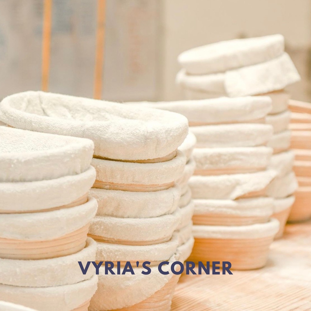 Rổ ủ bột rổ mây ủ bánh mì sourdough tặng kèm vải lót khăn phủ