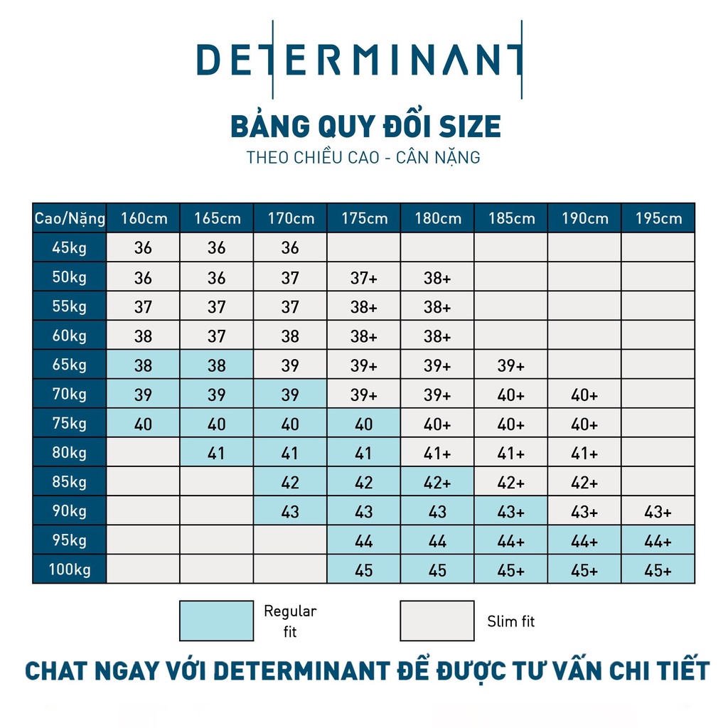 Áo sơ mi nam tay dài Cotton siêu thấm hút chống sờn vải thương hiệu Determinant - màu Xanh nhạt [C02]