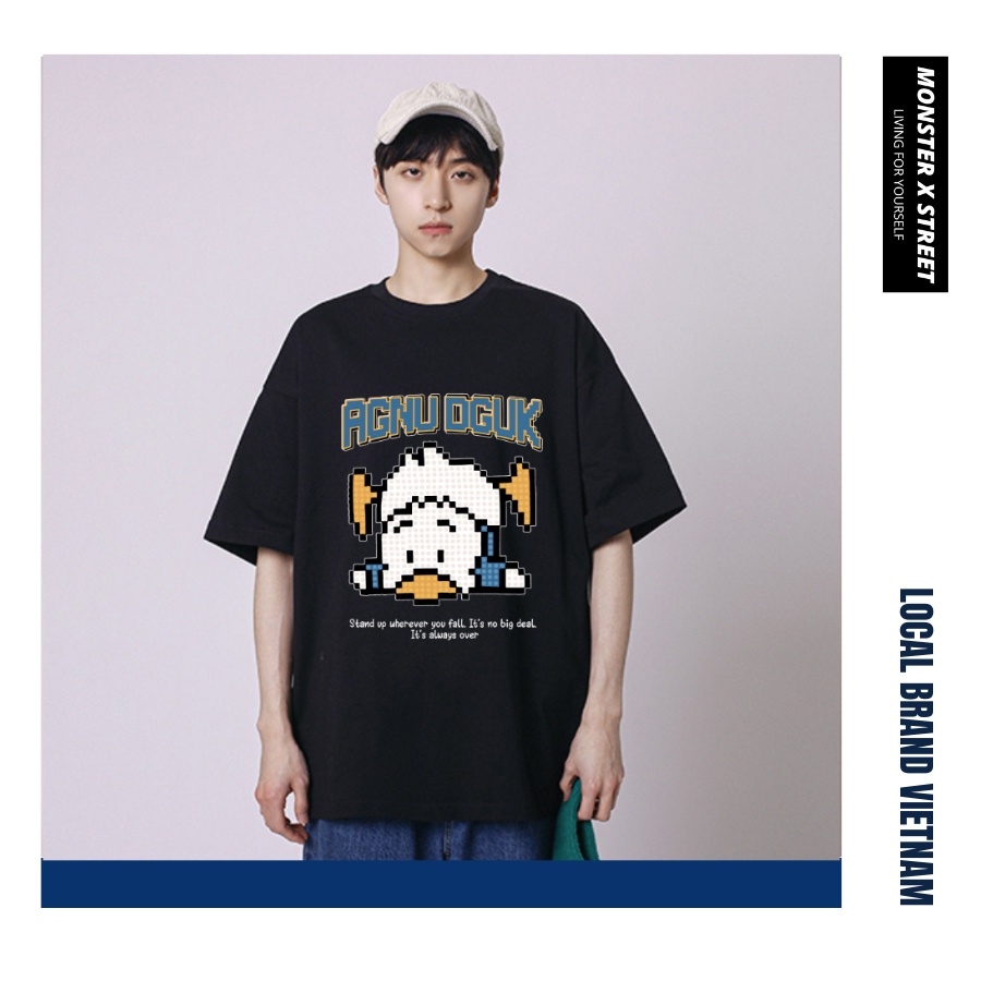 Áo thun unisex MONSTER X STREET AGNU Duck phông tay lỡ nam nữ form rộng Local Brand