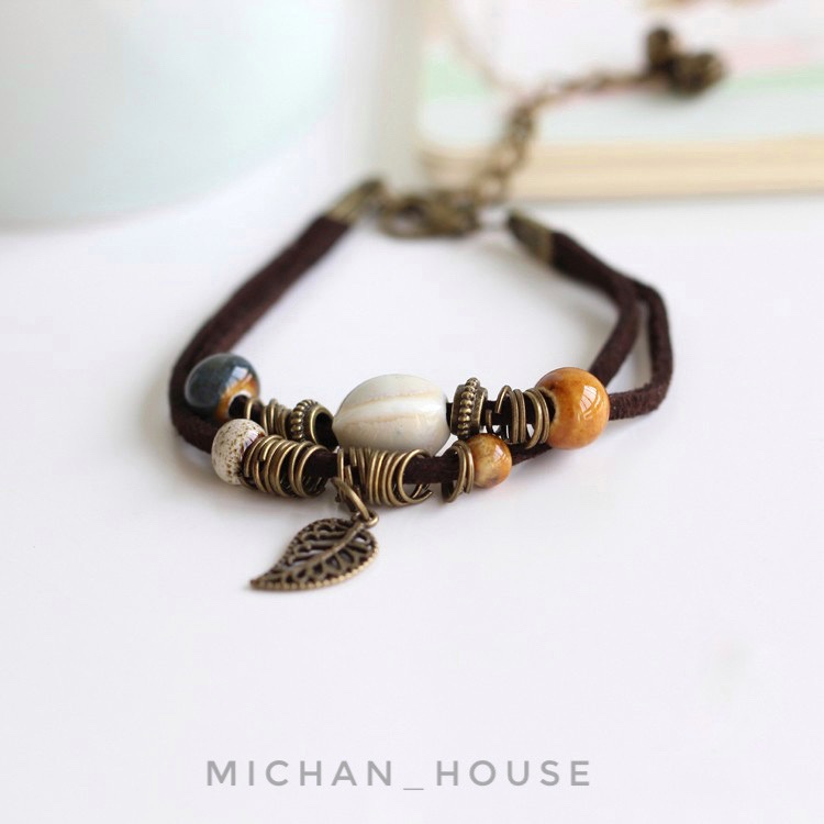 Vòng tay boho chuỗi hạt, vòng tay đi biển phong cách vintage