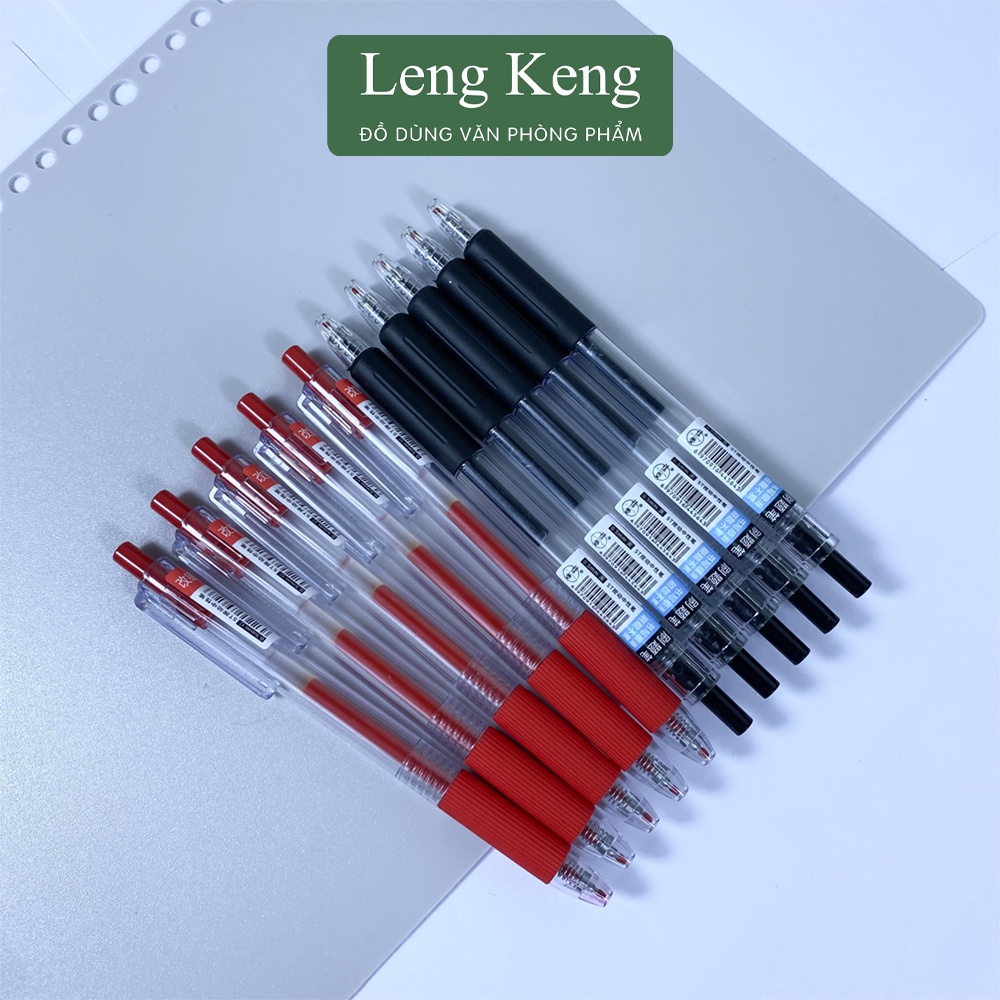 Bút gel bấm Leng Keng ngòi 0.5 mm bản dupe Muji viết đều mực B58
