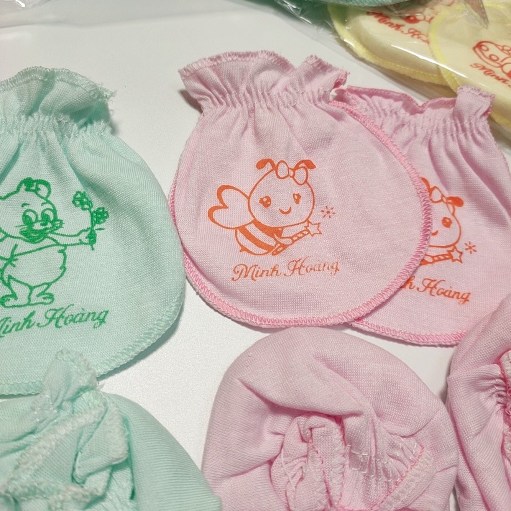 Set bao tay chân cotton Minh Hoàng cho bé