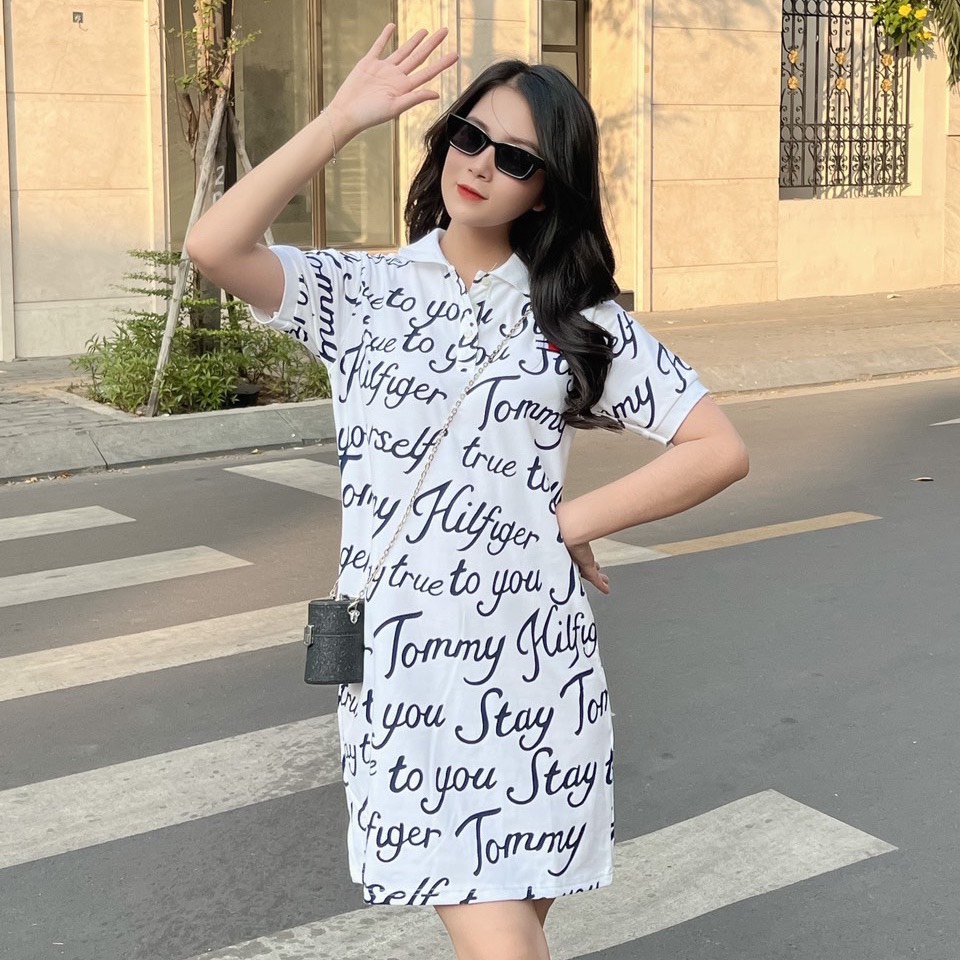 Đầm Suông Tom.my Chuẩn Hàng Xuất Xịn, Chất Vải Mềm Mịn, Hình In Sắc Nét, Có Kèm Hình Thật
