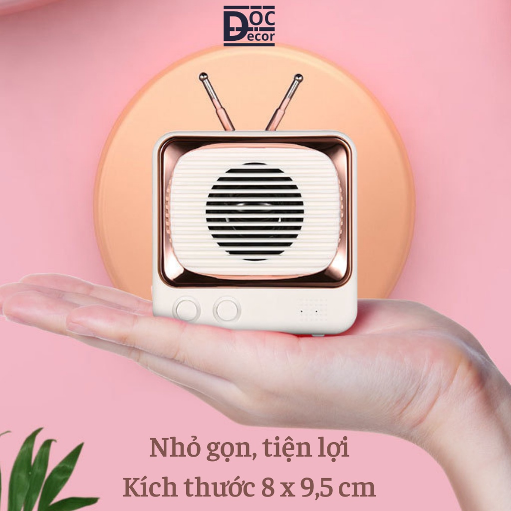 Loa Bluetooth mini DW02 Vintage Retro âm thanh 3D, Decor phòng ngủ, Quà tặng