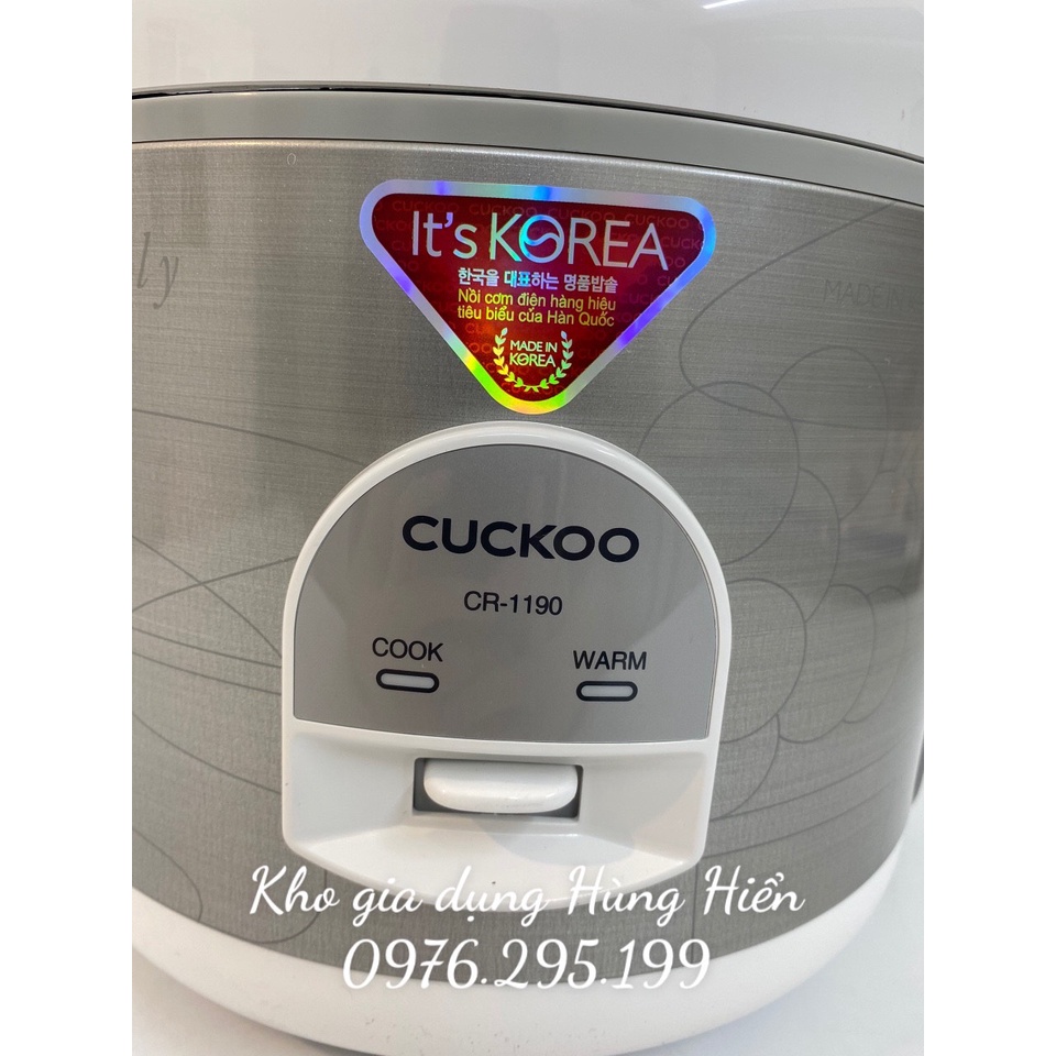 Nồi cơm điện Cuckoo CR-1190 dung tích 2L, công suất 650W - Hàng chính hãng bảo hành 24 tháng
