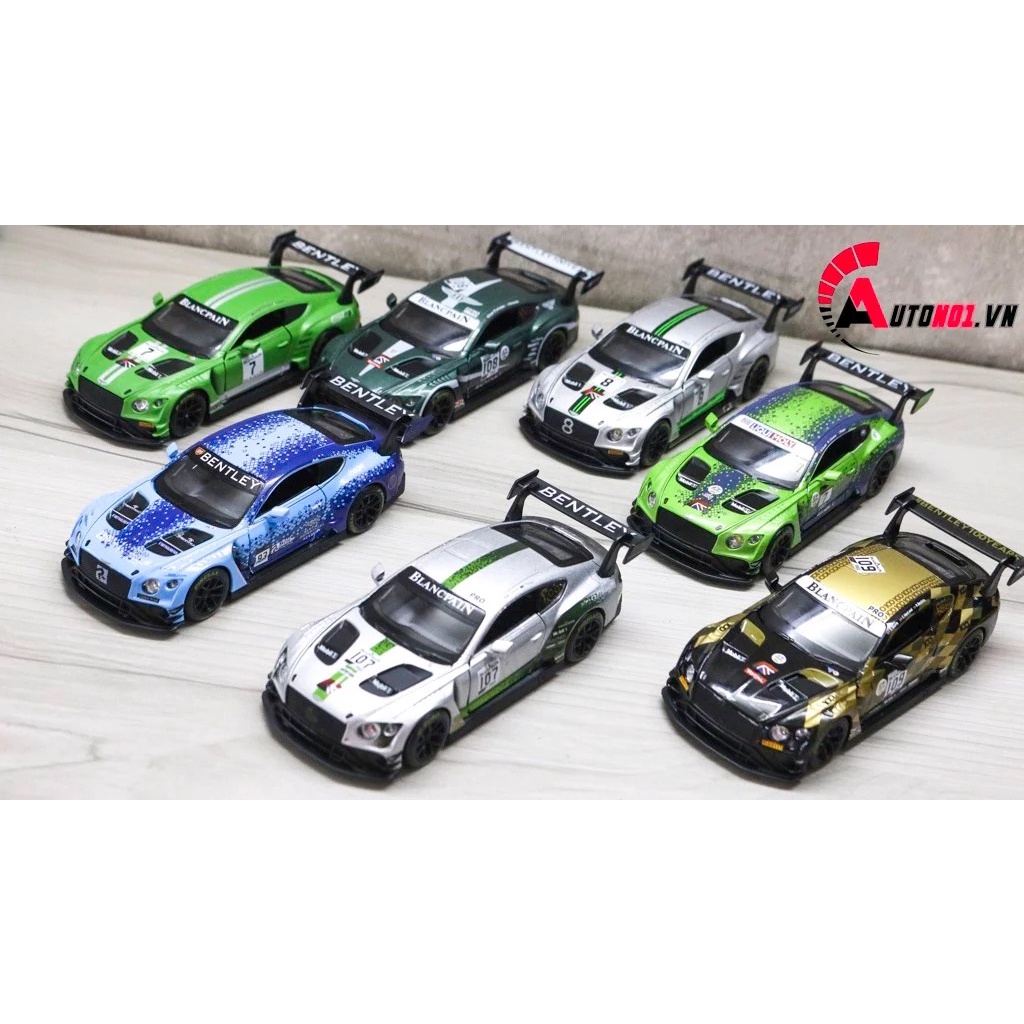 Mô hình xe Bentley Continental Gt3 Gt2 Bentley racing tỉ lệ 1:32 bằng kim loại có âm thanh