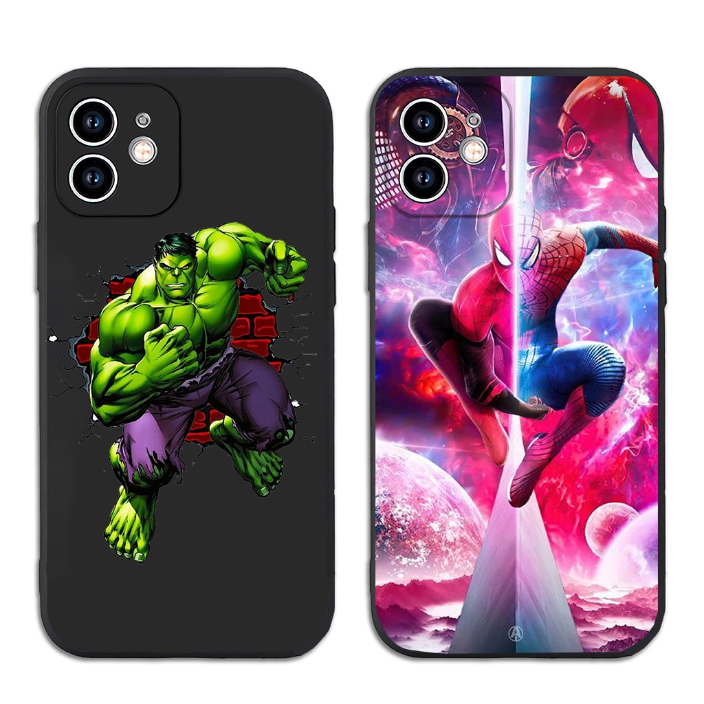 Ốp silicon iphone Marve.l Hul.k and Spider.man ip 7plus 8plus x xsmax 11 12 13 14 pro max prm 11prm 12prm 13prm e5120