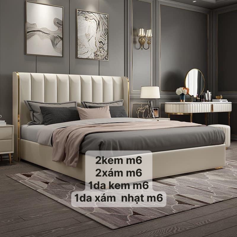 Giường Bọc Nỉ Nhung mẫu chạy bên shop size 1m6, 1m8 FREESHIP bao lắp hcm , Bình dương