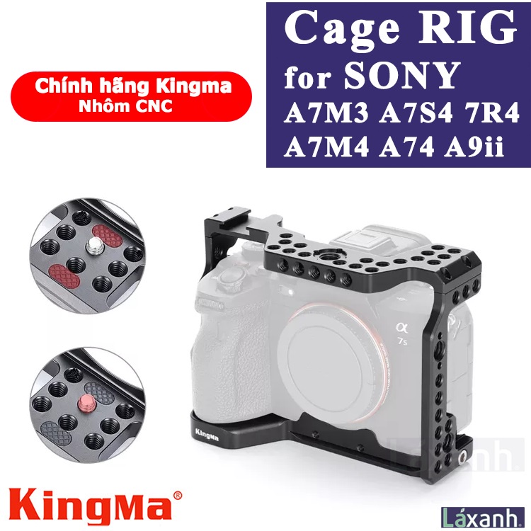 Sony A7M4 A7M3 A7R4 A7S4 A9 A9ii | RIG Cage Khung bảo vệ Giá treo phụ kiện máy ảnh cho A74 A7IV A7R4 A7S3 A9 nhôm CNC