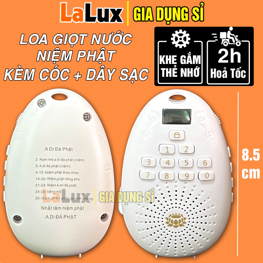 Máy Niệm Phật Mini Đeo Cổ Giọt Nước Có Khe Thẻ Nhớ - Loa Mini Nghe Nhạc, Nghe Tiếng Anh AONISU