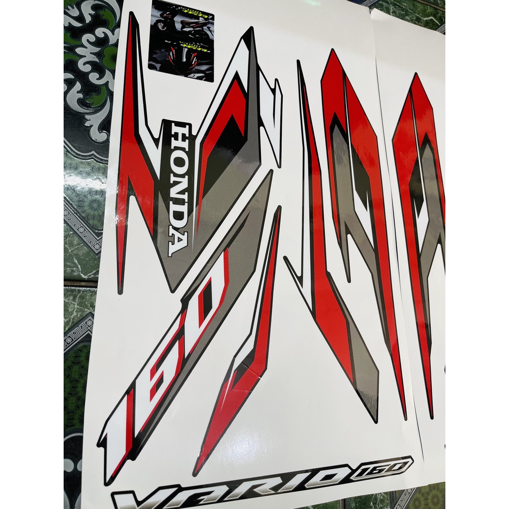 Tem rời Vario 160 - mẫu mới 2023 chỉ đỏ trắng cho xe đen