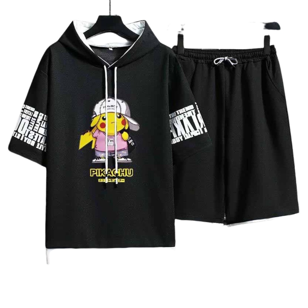 Bộ quần áo thểthao nam nữ có nhiều màu sắc tha hồ cho các bạn lựa chọn-đồ bộ thể thao Pikachu co dãn thẫm hút thoải mái
