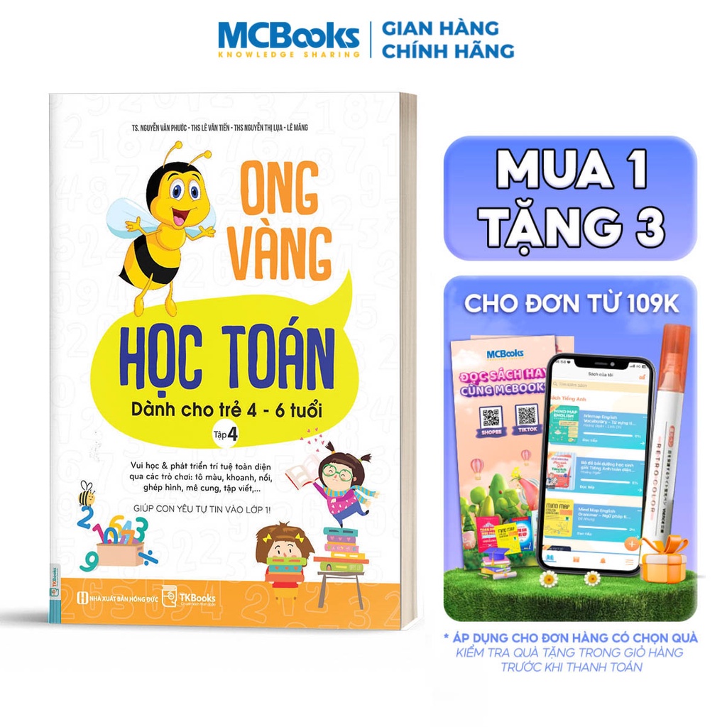 Sách - Ong Vàng Học Toán Dành Cho Trẻ 4-6 tuổi tập 4