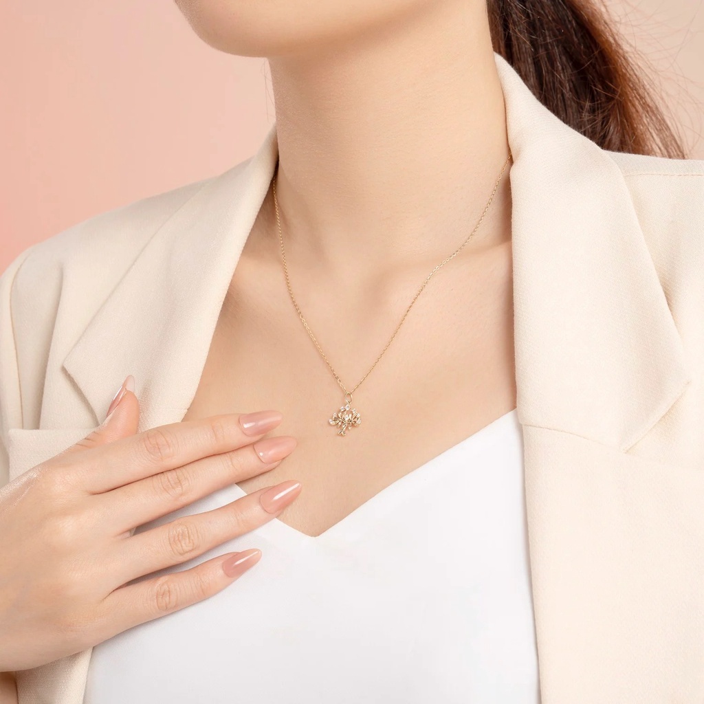 Mặt Dây Chuyền Vàng 14k Cây Kim Ngân - Mệnh Kim MDMAMD674 Huy Thanh Jewelry