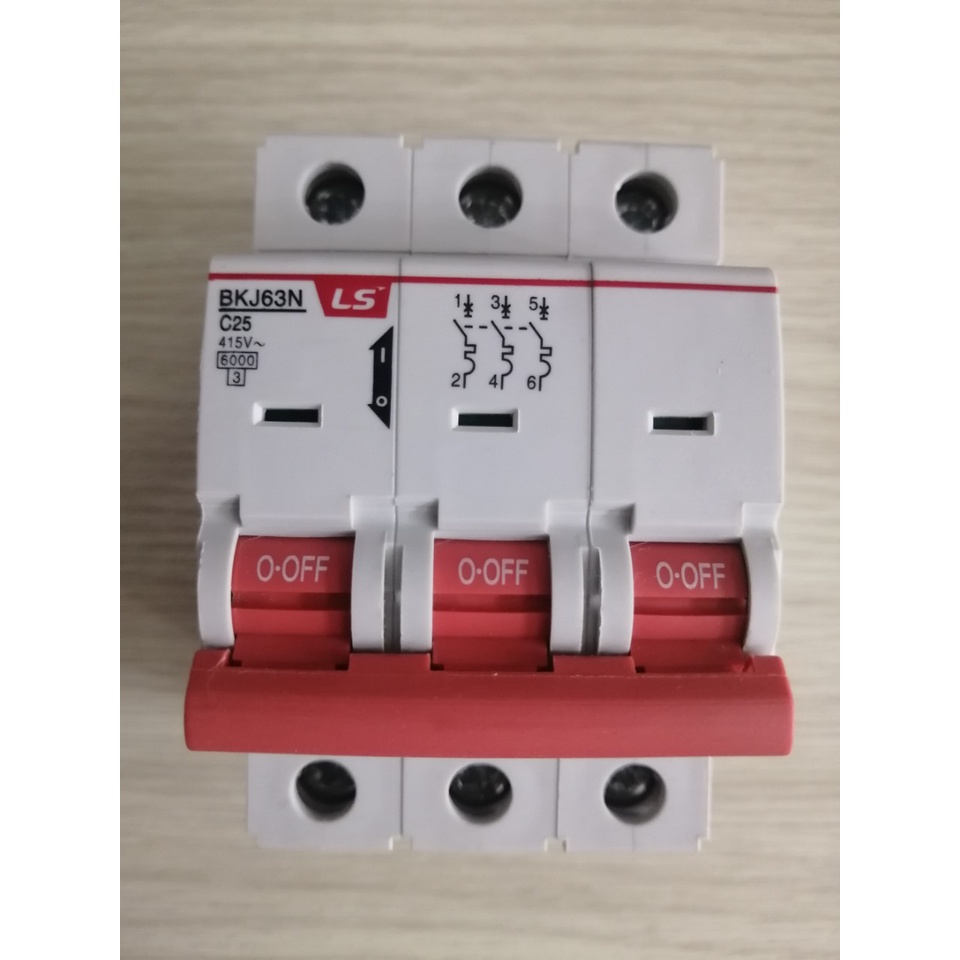 Aptomat MCB Tép LS chính hãng BKJ63N 3P 6A ~ 63A 6kA, bảo vệ quá tải và ngắn mạch